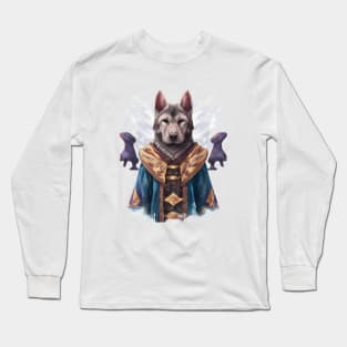 Cool Akbash Shaman Mage Dog Stencil Watercolor Artwork Design Long Sleeve T-Shirt